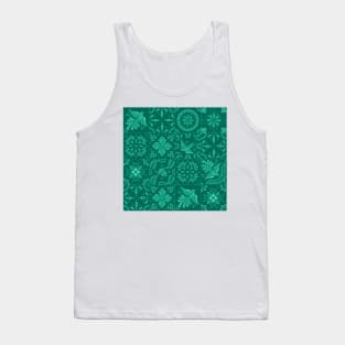 Mexican Turquoise Talavera Tile Pattern by Akbaly Tank Top